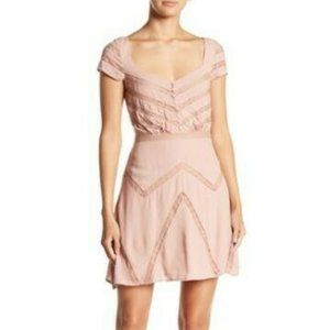 NWT Free People Elle Mini Dress Pink ~ Size 12